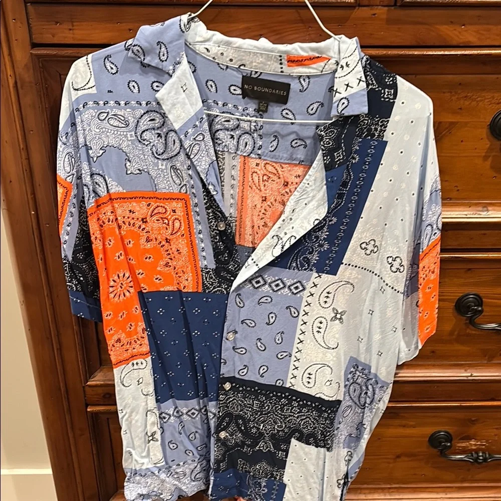 Patchwork Bandana Print Shirt - Picture 1 of 3